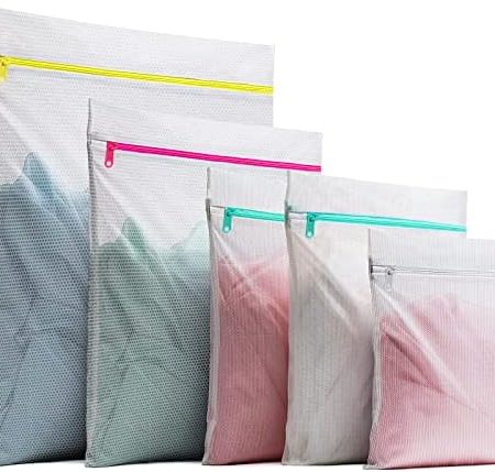 5 Stück Wäschenetz für Waschmaschine, Wäschesack wäschebeutel mit Reißverschluss, Laundry Bag für Empfindliches Mäntel, Bluse, Schuhe, BH, Socken, Babykleidung Usw (5 Stück)