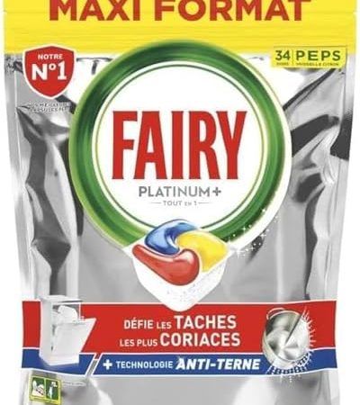 Fairy Platinum - Spülmaschinentabs All-In-One 100 Kapseln Zitrone Lemon Geschirrspültabs, Geschirrspülmittel Tabs in Sparpack