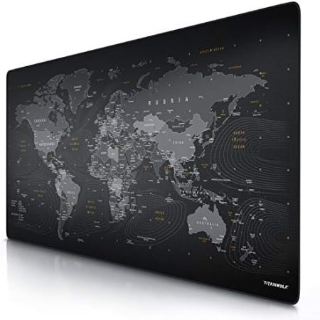 Titanwolf - Übergröße Mauspad 1200x600mm Weltkarte XXXL Mousepad groß mit Motiv Tischunterlage Large Size verbessert Präzision und Geschwindigkeit XXL Gaming z.B. für Logitech Maus und Tastatur