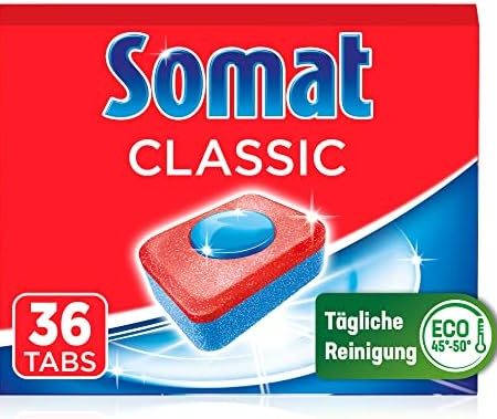 Somat Classic Spülmaschinen Tabs (36 Tabs), Geschirrspül Tabs für eine kraftvolle Reinigung, Spültabs hinterlassen strahlend sauberes Geschirr sogar bei niedrigen Temperaturen