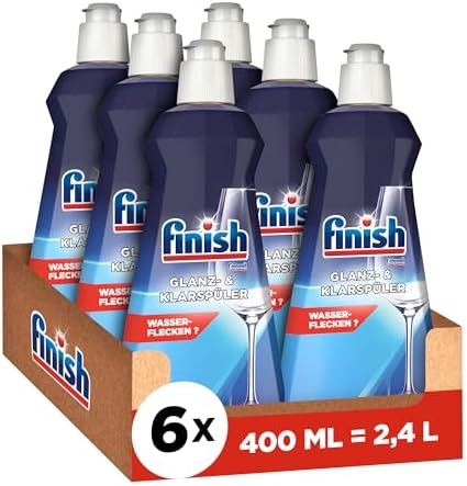 Finish Glanz- und Klarspüler – Für strahlendes und trockeneres Geschirr ohne Wasserflecken – Megapack mit 6 x 400 ml