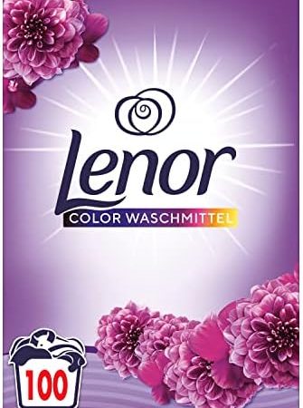 Lenor Farbe Waschmittel Pulver, Amethyst Blütentraum, 100 Waschladungen, 6.5kg