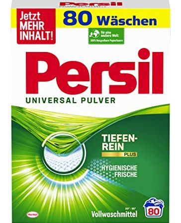 Persil, Universal Pulver, Vollwaschmittel, 80 Waschladungen, kraftvolle Fleckenentfernung für hygienisch reine Wäsche