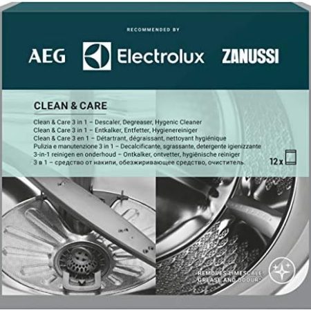 AEG M3GCP400 9029799195 Clean and Care - für Waschmaschine und Geschirrspüler (Inhalt 12 Stück) 3‑in‑1 Reinigung und Pflege Entfettungs-, Entkalkungs- und Hygienemittel