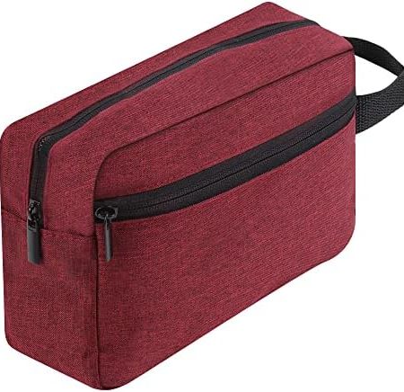 Kulturbeutel Herren, Reise Kulturtasche tragbare Kosmetiktasche Wasserabweisend Rasierentasche Waschtasche für Männer & Frauen in Premium Qualität (Rot)