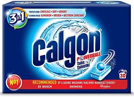 Calgon Powerball - 4in1 Tabs, Wasserenthärter gegen Kalk&Schmutz in der Waschmaschine,30 Stk