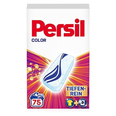 Persil Power Bars Color Waschmittel (75 Waschladungen), vordosiertes Buntwaschmittel mit biologisch abbaubarem Schutzfilm, für reine Wäsche & hygienische Frische für die Maschine