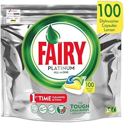 Fairy Platinum - Spülmaschinentabs All-In-One 100 Kapseln Zitrone Lemon Geschirrspültabs