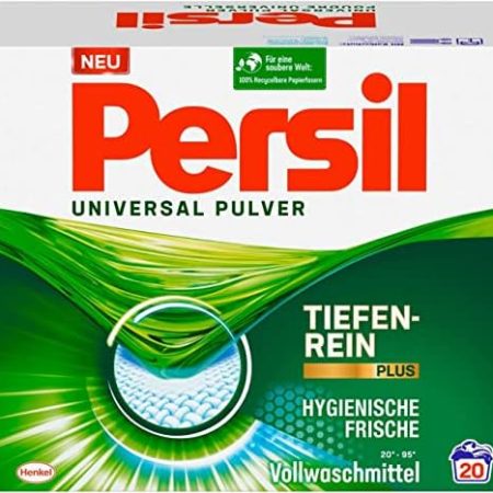 Persil Universal Pulver Waschmittel, 20 (1 x 20 Waschladungen), Vollwaschmittel mit Tiefenrein-Plus Technologie bekämpft hartnäckigste Flecken für strahlende Reinheit