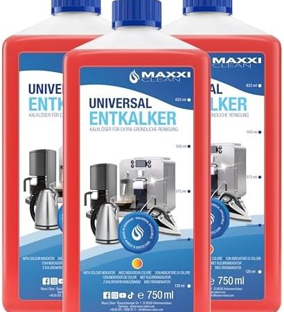 Maxxi Clean Power Universal Entkalker für Ihren Kaffeevollautomaten | Für alle bekannten Marken geeignet | Kalklöser für extra gründliche Reinigung (3x 750 ml)