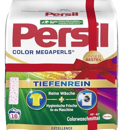 Persil Color Megaperls (16 Waschladungen), Colorwaschmittel mit Tiefenrein Technologie, Waschmittel für reine Wäsche & hygienische Frische für die Maschine, 20 °C bis 60 °C