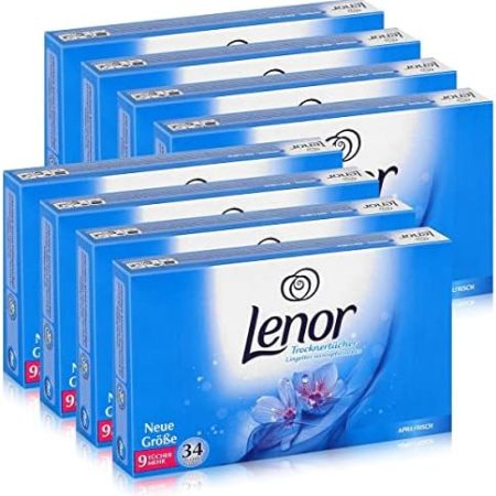 Lenor Trocknertücher Aprilfrisch 34 Tücher - Wäschepflege im Trockner (8er Pack)