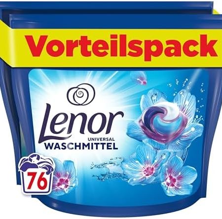 LENOR Waschmittel PODS Universal Aprilfrisch 76 Waschladungen, 3-mal länger anhaltende Frische & Tiefenreinheit auch bei Kaltwäsche