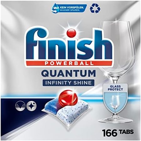 Finish Quantum Infinity Shine Spülmaschinentabs – Geschirrspültabs für Tiefenreinigung, Fettlösekraft und Glanz – Gigapack mit 2x83 Tabs