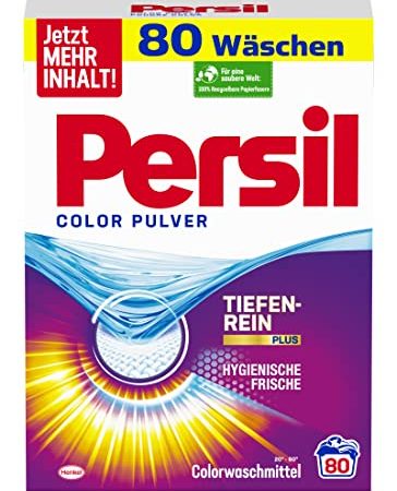 Persil Color Pulver Tiefenrein Waschmittel (80 Waschladungen), Colorwaschmittel für reine Wäsche und hygienische Frische für die Maschine, effektiv von 20 °C bis 60 °C