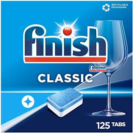 Finish Classic Spülmaschinentabs, phosphatfrei – Geschirrspültabs für die Basis-Reinigung des Geschirrs – Sparpack mit 125 Finish Tabs