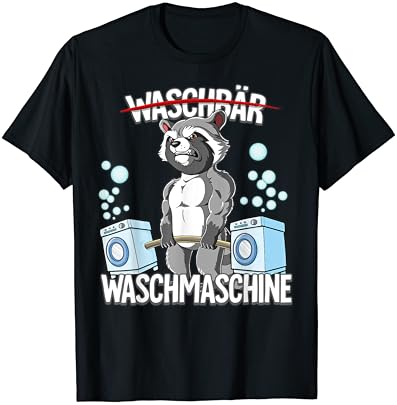 Waschbär Waschmaschine Bodybuilding Fitness Gym T-Shirt