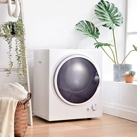 Merax Mini tumble dryer, 2.5 kg, can be wall-mounted,200 minutes timer, dual filters, PTC ceramic heating, stainless steel drum, overheat protection, 65°C suitable drying temperature