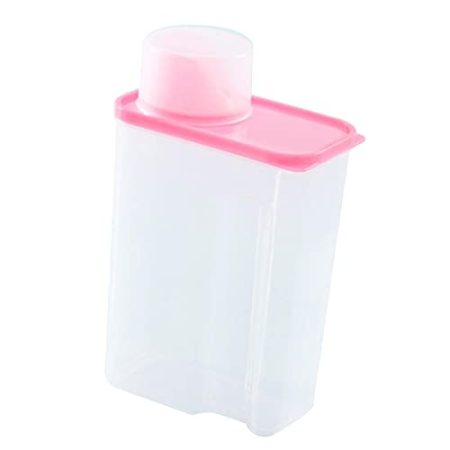 Waschpulverbehälter, transparent, für Waschpulver, Aufbewahrungsbox für Schrank, Schrank, 3 l, Rosa, 15 x 8,5 cm