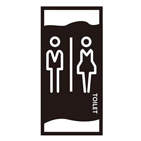 Acryl Herren und Damen Badezimmer Schild Dekor Figur Set, Modernes WC Schild, Badezimmer Türschilder, Badezimmer Beschilderung, 25 cm (Schwarz Weiß Toilette)