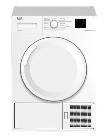 Beko DS7511PA b100 Wärmepumpentrockner, 7 kg, LED-Display, Aquawave Shcontrommel, 34 cm XL-Einfüllöffnung, Startzeitvorwahl, Kindersicherung, Knitterschutz, Weiß