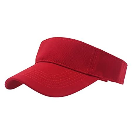 Cap Damen Für Frauen Sonnenschutz Sports Visor Beach Verstellbare Mütze Visor Baseballkappen Feinwaschmittel Caps (Red, One Size)