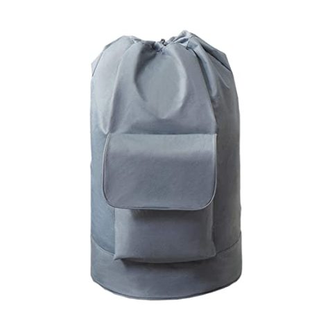 Generic Rucksäcke Herren Große Wäschesack mit doppeltem Schultergurt aus Stoff zum Tragen von schmutziger Wäsche im Wäscheraum Notfall Rucksäcke Mit Inhalt (Grey, One Size), 67qmU6kna