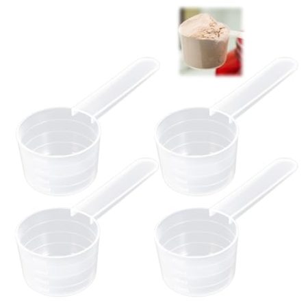 4 Stück Messlöffel,Dosierlöffel Transparent Mit Skala,Messlöffel Dosierlöffel,Dosierlöffel,Dosier-Löffe 20g Dosier-Löffel 40ml,für Kaffee, Proteinpulver, Waschmittel Küche Kochen Abwiege Abfüll