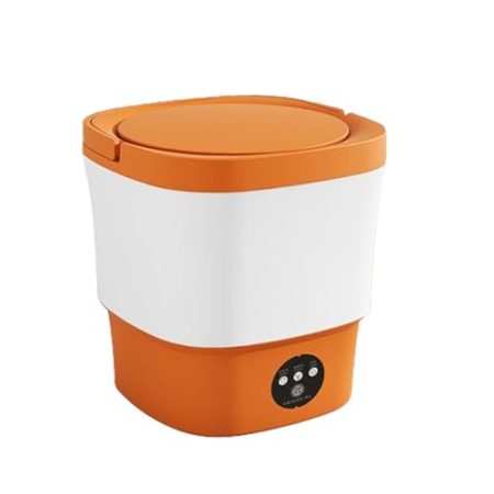 Tragbare 9-Liter-Haushaltswaschmaschine, faltbare Unterwäschewaschmaschine, geeignet für Reisen, Wohnmobil, Wohnung (orange)