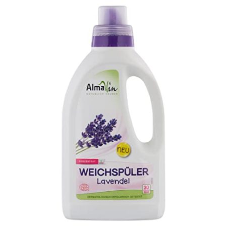 AlmaWin Öko Weichspüler Lavendel 750ml, 30 Waschladungen, mit Duft aus der Provence aus ätherischen Ölen, vegan