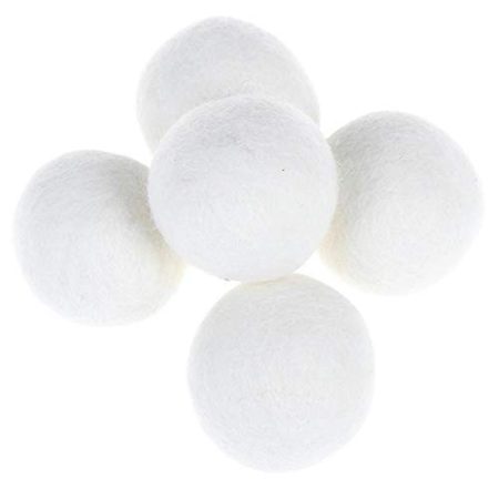 SSXCO 5Pcs Filzball Wasseraufnahme und Feuchtigkeitsaufnahme trocknender Ball Weißer trockener flaumiger Kleidungswollball Wolltrockenball