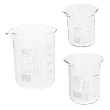 ULTECHNOVO Messbecher 3st Becherglas 50 Ml Becher 500-ml-becher Becher Trinkglas Graduierte Bechergläser Becher Mit Ausguss Für Labore Laborglasbecher 500ml Becher 50 Ml Glasbecher