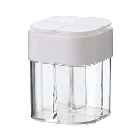 LDadgf Küchen-Gewürz Quantitatives Gewürzglas Gewürzglas Dosier-Gewürzglas Quantitative Gewürzflasche Küchen-Gewürzglas Drücken Sie das Gewürzglas Filmdosen (White, One Size)