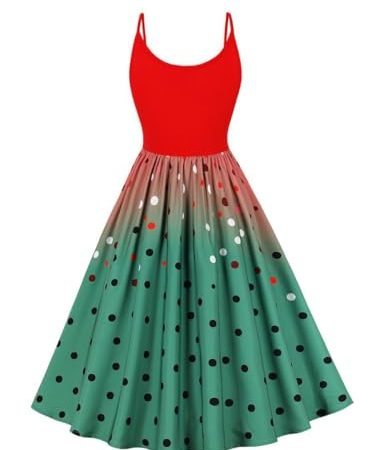 Frauen Dame Große Größe Polka dot Herbst und Winter Basis Hosenträger mid-Länge Rock-rotes-Kleid-Freizeit-Sport-Kleid