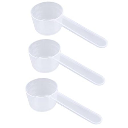 3 Stück Messlöffel,Dosier-Löffe 20g Dosier-Löffel 40ml,Transparent Messlöffel mit Skala 10ml 20ml 30ml 40 ml Waagen,Scoop Löffel Dosierlöffel für Proteinpulver Kaffee Kochen Backen Waschpulver (3)