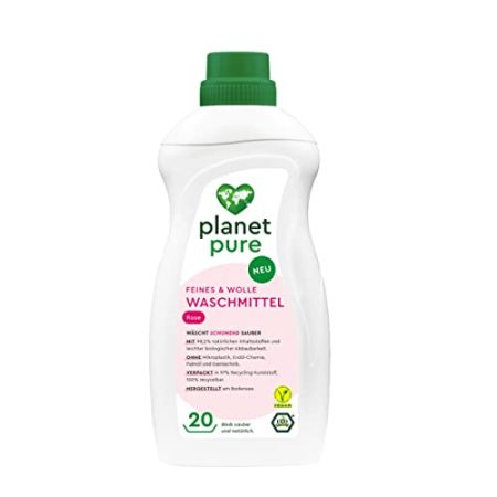 PLANET PURE Feines & Wolle Waschmittel Rose 20 WL 98,4% natürlichen Inhaltsstoffe 1 Liter