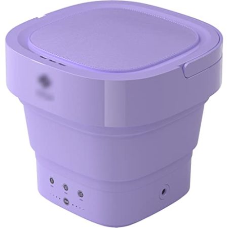 YHRJ Kleine Multifunktionswaschmaschine für Zuhause, Tragbare Wäschewaschmaschine für Wohnungsreisen, Bequemer Griff + Feilenwaschen (Color : Purple, Size : 24.7 * 23.7cm)