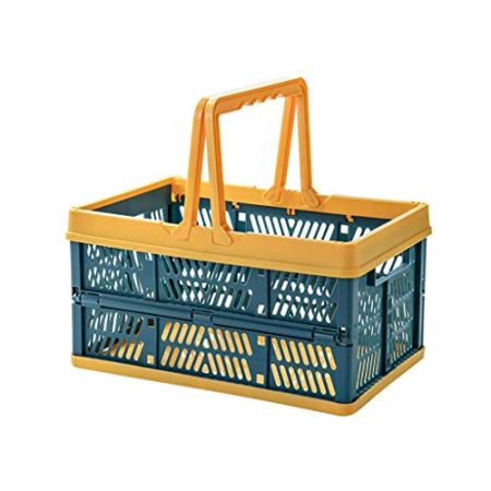 Tragbarer Duschkorb aus Kunststoff mit Griffbox, Organizer, Abfalleimer für Badezimmer, Speisekammer, Küche, Studentenwohnheim, wasserdicht, waschbar, kippsicher, (Z jsjm0904_4-Blue, One Size)