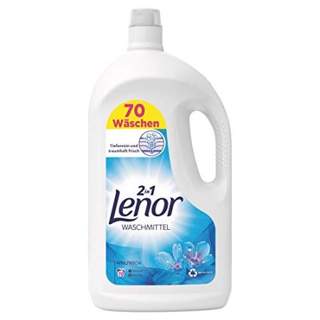 Lenor Waschmittel Flüssig, Flüssigwaschmittel, 130 Waschladungen, Lenor Aprilfrisch mit Duft von Frühlingsblumen, 2 x 3.575L