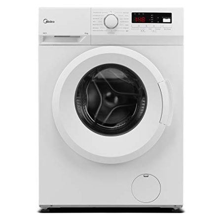 Midea Waschmaschine MFNEW80-145 / 8KG Fassungsvermögen / Energieeffizienzklasse E / 1400 U/min / Trommelreinigung- Erinnerung / Startzeitvorwahl, Weiß, 8 kg