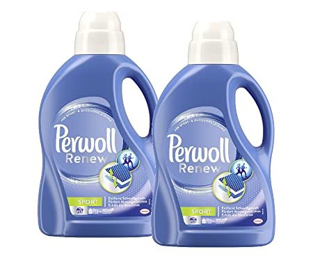 Perwoll Renew Sport Flüssigwaschmittel (2x25 Wäschen), Hygiene Waschmittel für Sport- & Funktionskleidung, Feinwaschmittel für intensive Frische, 2