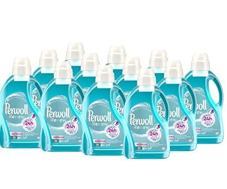 Perwoll Renew Refresh Flüssigwaschmittel (12x25 Wäschen), Hygiene Waschmittel für Weiß- und Buntwäsche, mit geruchsneutralisierender Formel für intensive Frische