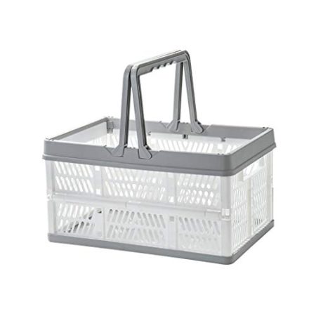 Tragbarer Duschkorb aus Kunststoff mit Griffbox, Organizer, Abfalleimer für Badezimmer, Speisekammer, Küche, Studentenwohnheim, wasserdicht, waschbar, kippsicher, (Z jsjm0904_4-White, One Size)