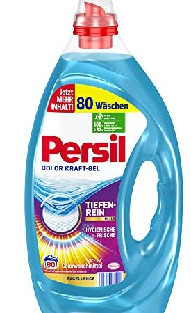 Persil Color Kraft-Gel (80 Waschladungen),Frisch, Colorwaschmittel mit Tiefenrein-Plus Technologie bekämpft hartnäckige Flecken, 92% biologisch abbaubare Inhaltsstoffe