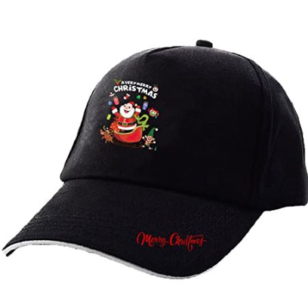 IQYU Feinwaschmittel Caps Männer und Frauen Baseballmütze Modetrend Cartoon niedliche Weihnachten Bequeme Sonnenkappe Visiere Cap Party Hüte Silber (H, One Size)