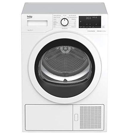 Beko DH85T6GXV b300 Wärmepumpentrockner, 8 kg, 15 Programme, OptiSense Sonsor-Trocknung, Allergikergeeignet, Inverter Motor, wechselbarer Türanschlag, AquaWave Schontrommel, Weiß