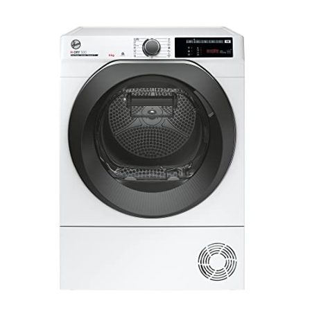 Hoover H-DRY 500 NDE H8A3TCBEXS-S Wärmepumpentrockner / 8 kg / Smarte Bedienung mit WiFi + Bluetooth / AquaVision-Kondenswasserbehälter mit optischer Füllanzeige direkt im Bullauge / Symbolblende