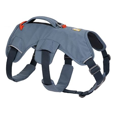 RUFFWEAR Mehrzweck-Hundegeschirr mit Griff, Web Master, verstellbares, Geschirr, 2 Leinenbefestigungen, für den täglichen Gebrauch, Slate Blue, S