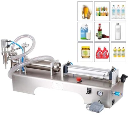 Hlixzoy Pneumatische Quantitative Flüssigkeitsfüllmaschine, Halbautomatische Quantitative Flüssigkeitsfüllmaschine, Für Getränkewasser, Saft, Milch, Wein, Edelstahl,1000~5000ML