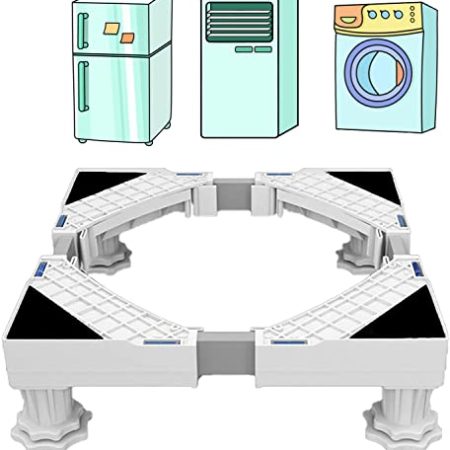 BUDOCI Waschmaschine Untergestell, Waschmaschinen Untergestell mit 4 Füße,Max 300KG Untergestell für Waschmaschine,Verstellbare Breite 44-67cm,Höhe 10-13cm Waschmaschinensockel